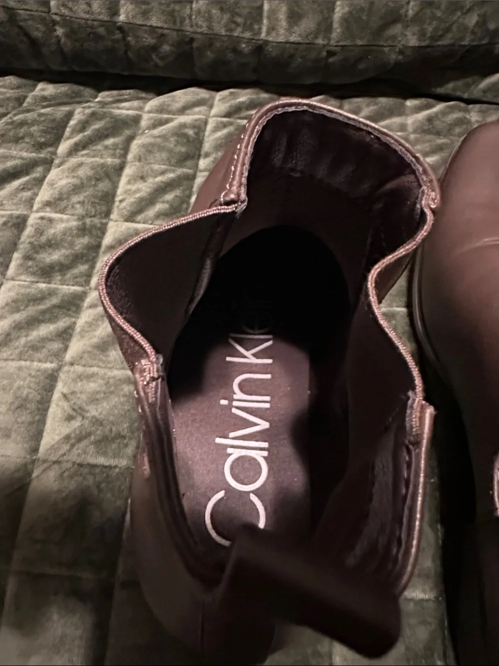 Calvin Klein Brown Leather Chelsea Chukka Boots